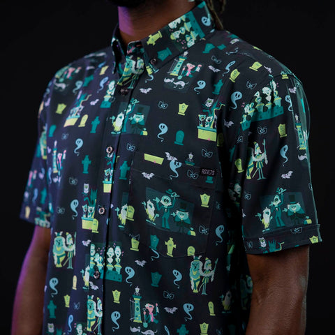 rsvlts-disney-and-pixar-short-sleeve-shirt-disney-s-haunted-mansion-grim-grinning-graveyard-kunuflex-short-sleeve-shirt