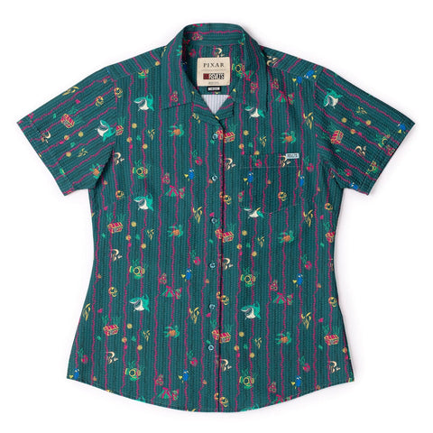 rsvlts-xs-disney-and-pixar-womens-short-sleeve-shirt-disney-and-pixar-shark-bait-s-buds-womens-stretch-seersucker-short-sleeve-shirt