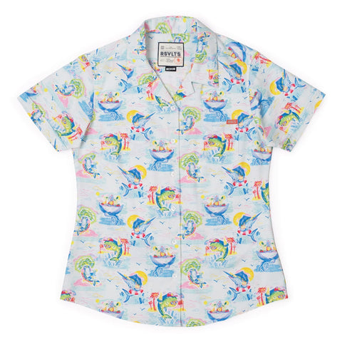 rsvlts-xs-rsvlts-womens-short-sleeve-shirt-drinking-like-fish-womens-kunuflex-short-sleeve-shirt