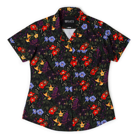 rsvlts-xs-rsvlts-womens-short-sleeve-shirt-freaky-flowers-womens-kunuflex-short-sleeve-shirt