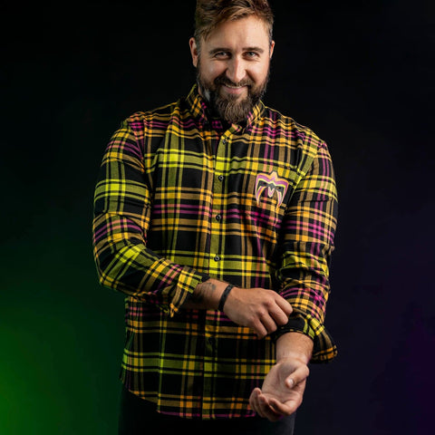 rsvlts-wwe-flannel-long-sleeve-ultimate-warrior-run-forever-borlandflex™-long-sleeve-flannel