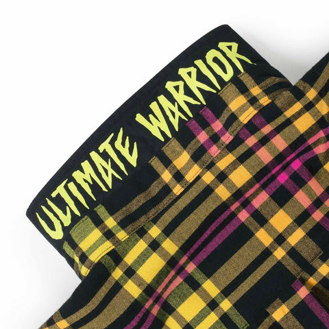 rsvlts-wwe-flannel-long-sleeve-ultimate-warrior-run-forever-borlandflex™-sleeveless-flannel